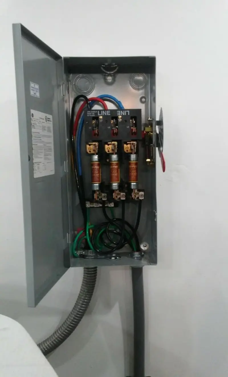 Three-phase disconnect switch installed for Electrical Wiring & Rewiring in Independent Hill